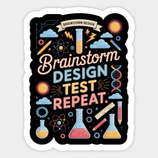 Brainstorm Design Test Repeat Stem Student Stem Teacher Sticker